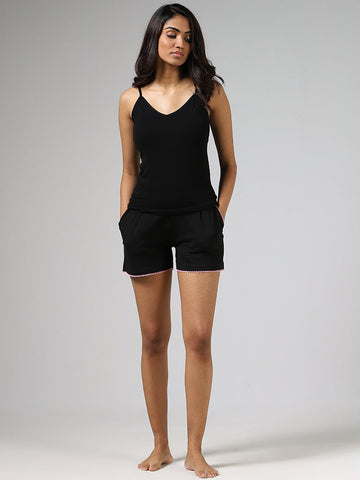 Wunderlove Black Solid Camisole