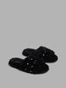 LUNA BLU Black Pearl Embellished Fur Slides