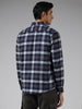 WES Casuals Grey Checked Slim Fit Shirt