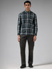 WES Casuals Green Checked Slim Fit Shirt