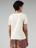 LOV Solid Ivory Ribbed Top