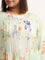 Diza Green Printed Pintuck Kurta