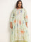 Diza Green Printed Pintuck Kurta