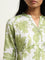 Utsa Green Floral Printed Straight Cotton Kurta