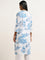 Utsa Blue Paisley Design Straight Cotton Kurta