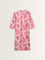 Utsa Pink Floral Pattern Straight Cotton Kurta