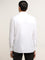 WES Formals Solid White Cotton Slim Fit Shirt