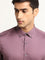 WES Formals Mauve Solid Cotton Slim Fit Shirt