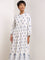 Utsa White Gathered Button-Down Maxi Dress