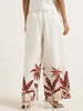 LOV Off-White Printed Trousers
