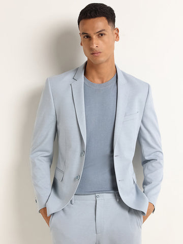 WES Formals Blue Slim-Fit Blazer