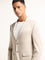 WES Formals Beige Slim-Fit Blazer