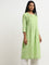 Utsa Green Pintuck Detailed A-Line Kurta