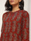 Utsa Maroon Straight Fit Printed Kurta