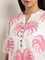 Diza Pink Botanical Printed Straight Cotton Kurta