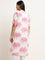 Diza Pink Botanical Printed Straight Cotton Kurta