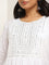 Utsa White Mirror Embroidered A-line Kurta