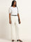 Wardrobe White Ribbed Textured Top