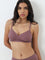 Wunderlove Mauve Lace Design Soft Bra