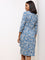 Wardrobe Blue Floral Wrap Dress