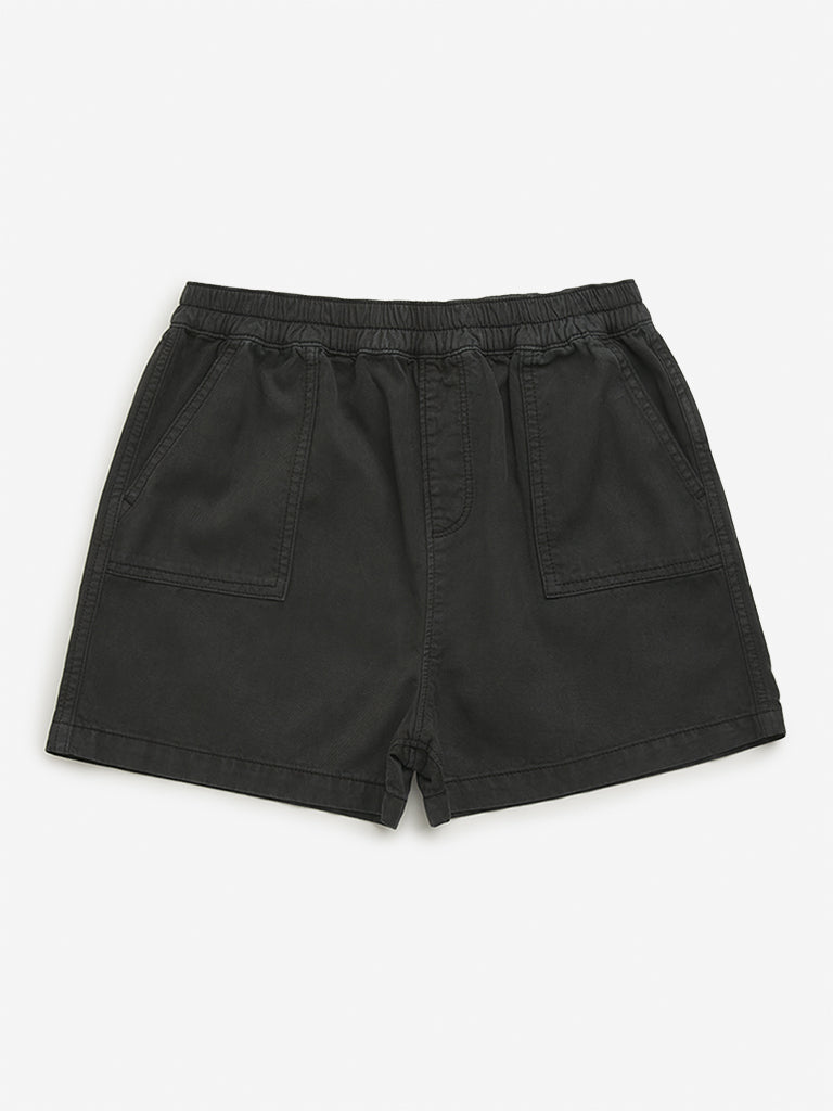 Y&F Kids Black Mid-Rise Shorts