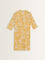 Utsa Yellow Leaf Patterned Straight Cotton Kurta