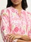 Utsa Pink Ikat Printed Straight Cotton Kurta