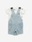 HOP Baby Blue Dungaree with T-Shirt Set