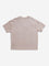 HOP Kids Taupe Leaf Embroidered T-Shirt