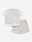 HOP Baby Beige Shirt, Shorts, Waistcoat & Bow Set