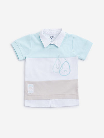 HOP Baby Mint Colour-Blocked T-Shirt