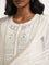 Vark White Embroidered A-Line Kurta, Pants & Dupatta Set