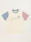 Y&F Kids Cream Printed Ribbed T-Shirt