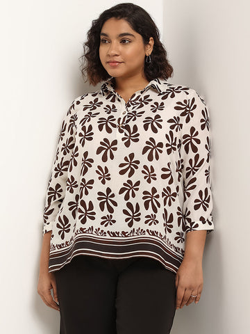 Gia White Printed Blouse