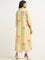 Utsa Yellow Striped Pattern A-Line Cotton Kurta