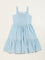 Utsa Kids Blue Schiffli Tiered Dress