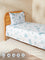 Westside Home Dusty Blue Floral Pattern Single Bed Flat Sheet and Pillowcase Set