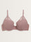 Wunderlove Mauve Floral Embroidered Plunge Wired Bra