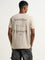 Nuon Beige Contrast Print Slim Fit T-Shirt