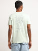 Nuon Green Slim Fit Embroidered T-Shirt