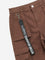 Y&F Kids Brown Cargo-Style Mid-Rise Cotton Blend Joggers