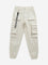 Y&F Kids Beige Cargo-Style Mid-Rise Cotton Blend Joggers