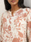 Utsa Light Brown Floral Printed A-Line Kurta