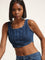 Nuon Dark Blue Corset Crop Top