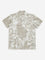 Y&F Kids Taupe Leaf Design Textured Cotton Shirt