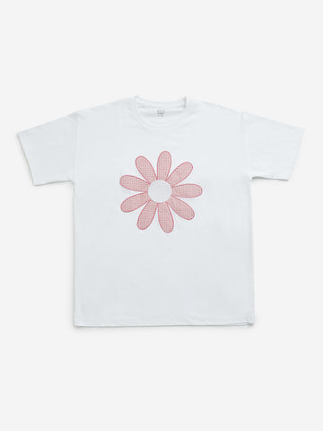 Y&F Kids White Floral Patterned T-Shirt