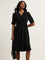 Wardrobe Black A-Line Dress with Belt