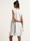 Bombay Paisley White Striped Straight Dress