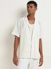 Nuon Off-White Knit-Textured Relaxed-Fit Shirt