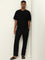 ETA Black Textured Slim Fit T-Shirt